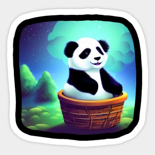 Panda Stranded in new Planet - Adorable Panda Sticker